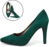 Stravers - Maat 45 Luxe Pumps Groen Stijlvolle Hoge hakken Grote Maten