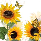 1 Pakje papieren lunch servetten - Sunny Butterfly - Zonnebloem - Vlinder