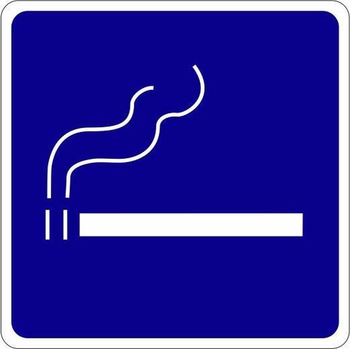 2x Pictogram Sticker Roken Toegestaan 20 cm