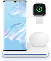 AXTIES® 3 in 1 Draadloze Qi Oplader Inclusief Gratis Quick Charge 3.0 USB Kabel en Adapter Geschikt voor Apple iPhone / iWatch / AirPods 1 2 Pro / Samsung / LG / Huawei - Draadloos