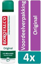Borotalco Deodorant Spray 150 ml Original 4 stuks Voordeelverpakking