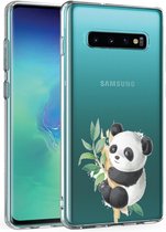 Samsung Galaxy S10 transparant siliconen telefoonhoesje - Panda