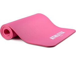 Athletix®‎ Premium NBR Fitnessmat - 183 x 61 x 1 cm - Yogamat met Draagriem en Draagtas - Roze