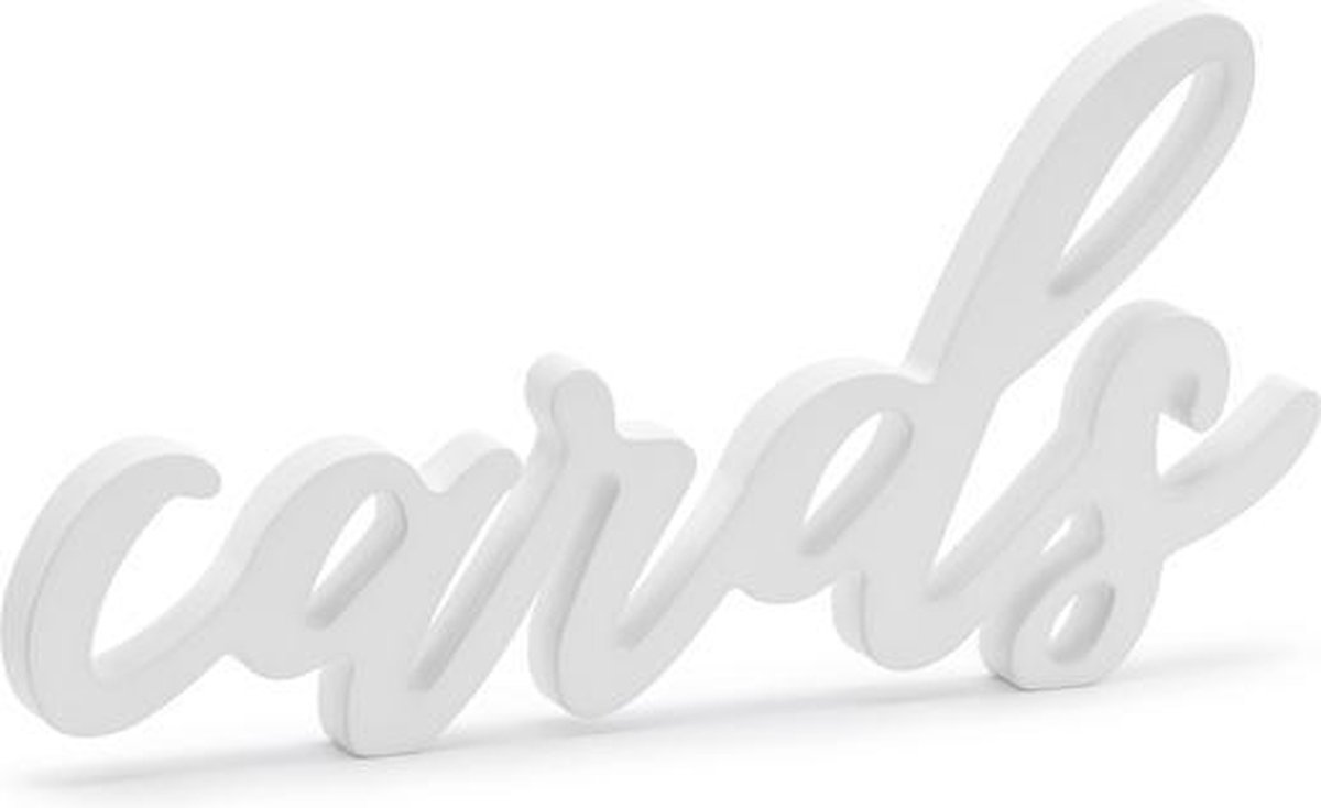 Cards - Houten decoratie - wit 20x10cm
