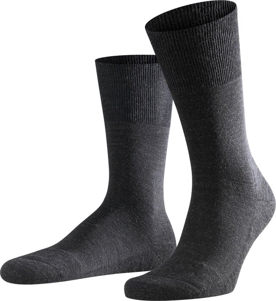 FALKE Airport Plus gestoffeerde zolen merinowol katoen sokken heren grijs - Maat 45-46