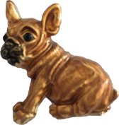 Petra's Sieradenwereld - Broche Bulldog bruingoud (170)