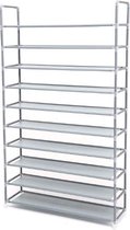 Schoenenrek – Vrijstaand rek – Basic – Stof – Grijs - 88x28x160