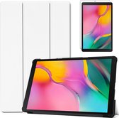 Tablet Hoes geschikt voor Samsung Galaxy Tab A 10.1 (2019) - Tri-Fold Book Case + Screenprotector - Wit
