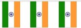 2x Buiten vlaggenlijn India 3 meter - Indiase vlag - Supporter feestartikelen - Landen decoratie en versieringen