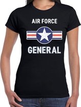 Luchtmacht / Air force verkleed t-shirt zwart voor dames - generaal / piloot  carnaval / feest shirt kleding / kostuum L