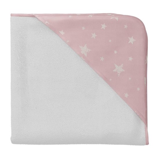Little Hibboux Star badcape wit/roze 75x75 sterren van Hibboux — afbeelding 3
