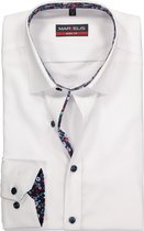 MARVELIS body fit overhemd - mouwlengte 7 - wit (contrast) - Strijkvriendelijk - Boordmaat: 40
