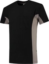 Tricorp T-shirt Bicolor Borstzak 102002 Zwart / Grijs - Maat S