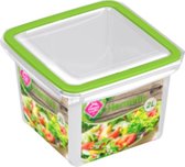 3x Récipients de stockage / aliments 2 litres plastique transparent / vert / plastique - Kiev - Récipient alimentaire hermétique / hermétique - Mealprep - Conserver les repas