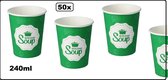 50x Soepbeker karton 240cc Delicious groen - Soep salade beker festival warme dranken maaltijd carnaval