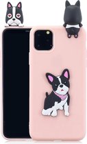 Softcase met 3D hondje voor iPhone 11 Pro Max 6.5 inch - Roze