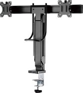 ACROPAQ AM3602B - Monitor Arm voor 2 schermen Met gasveer Deluxe-serie 17 tot 27" USB