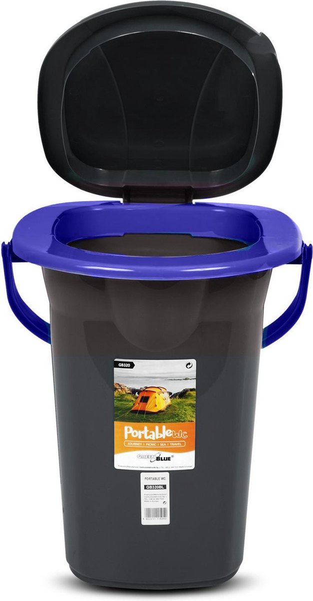 Draagbare Toeristische Toiletbak - 19L - GB320BB - zwart-navy van Bo-Camp — afbeelding 3