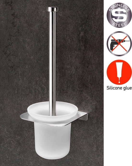 Luxe Zelfklevende Toiletborstel Met Houder Set - Hangend - Toilet Brush  Holder -... | bol.com