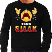 Funny emoticon sweater Ik ben de Sjaak zwart heren 2XL (56)