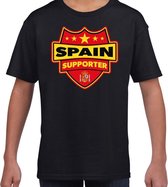 Spain supporter schild t-shirt zwart voor kinderen - Spanje landen shirt / kleding - EK / WK / Olympische spelen outfit 158/164