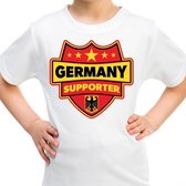 Duitsland / Germany schild supporter  t-shirt wit voor kinderen XS (110-116)