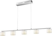 LED Hanglamp - Trion Alignary - 30W - Warm Wit 3000K - 5-lichts - Dimbaar - Rechthoek - Mat Nikkel - Aluminium - BSE