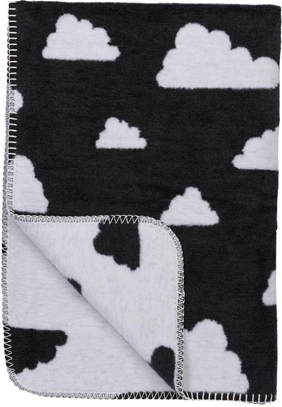 Meyco Little clouds wiegdeken - 75 x 100 cm - zwart
