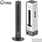 Urban Living - Torenventilator Kolom Ventilator 81cm - Zwart