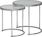 Salontafel - Bijzettafel set van 2 - Design - Rond - Zilver - Ø 50 cm