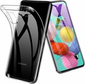 Ultra slim transparante silicone case geschikt voor Samsung Galaxy A51 + glazen screen protector