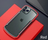 schokbestendig hoesje geschikt voor Apple iPhone 11 Pro Max - rood + glazen screen protector