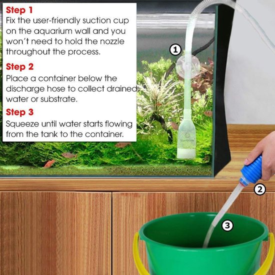 WiseGoods - Premium Aquarium Filter Pomp - Luchtpomp - Pompje - Waterpomp - Stofzuiger - Zuigleiding