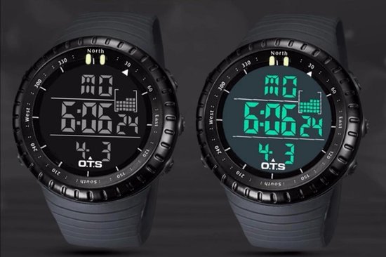 Digitaal Horloge Outdoor en Sport Heren Mannen Sportief Racing Lifestyle Zwart Polshorloge - Original Technology Style