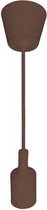 LED Plafondlamp - Plafondverlichting - Turno - Rond - Mat Bruin Kunststof - E27 - BSE