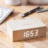 Gingko Wekker - Alarmklok Flip Click Clock esdoorn - oplaadbaar