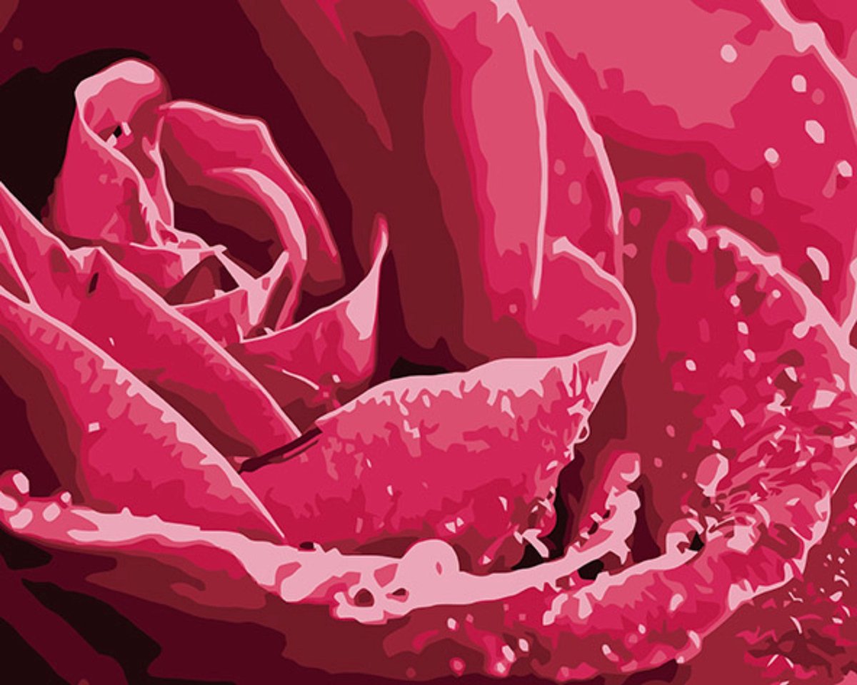 diamond painting roos 20x25 cm ( ronde steentjes )