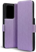 Samsung Galaxy S20 Ultra hoesje - MobyDefend slim-fit extra dunne bookcase - Paars - GSM Hoesje - Telefoonhoesje Geschikt Voor: Samsung Galaxy S20 Ultra