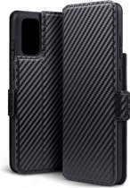 Samsung Galaxy S20 Plus (S20+) hoesje, MobyDefend slim-fit carbonlook bookcase, Zwart | GSM Hoesje / Telefoonhoesje Geschikt Voor: Samsung Galaxy S20 Plus (S20+)
