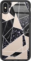 iPhone X/XS hoesje glass - Abstract painted | Apple iPhone Xs case | Hardcase backcover zwart
