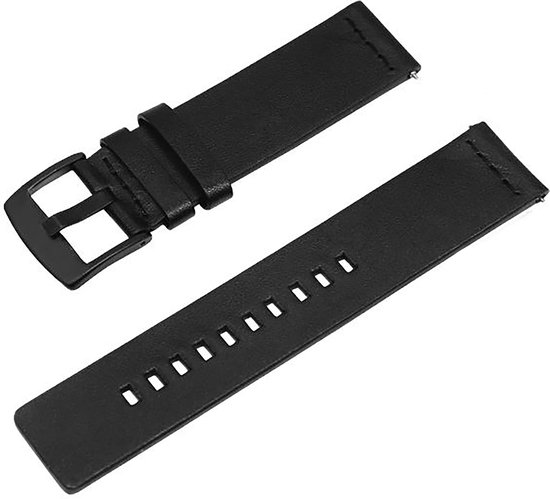Horlogeband van Leer voor Garmin Forerunner 265 / 265 Music | 20 mm | Horloge Band - Horlogebandjes | Zwart