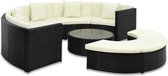 Tuin Loungeset Zwart (Incl LW Fleece deken) - Lounge bank tuin - Tuinbank - Loungebank - Tuinset - Tafelset tuin - Bistroset