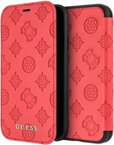 Guess Debossed Peony Bookcase voor iPhone X/Xs - Rood