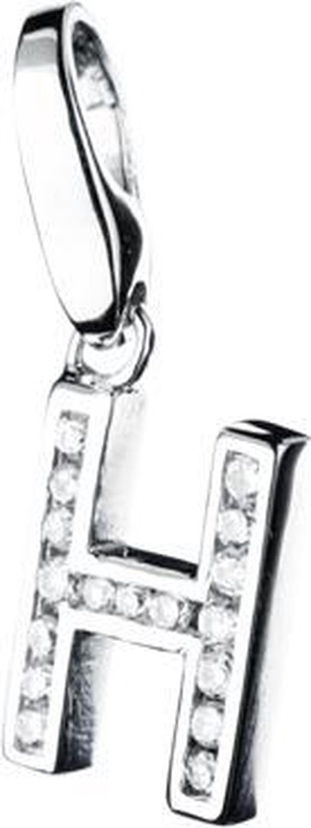 Charm | bedel | zilver | letter | H | zirkonia | cijfer |dieren | liefde | herinnering | geboorte | huwelijk | vakantie