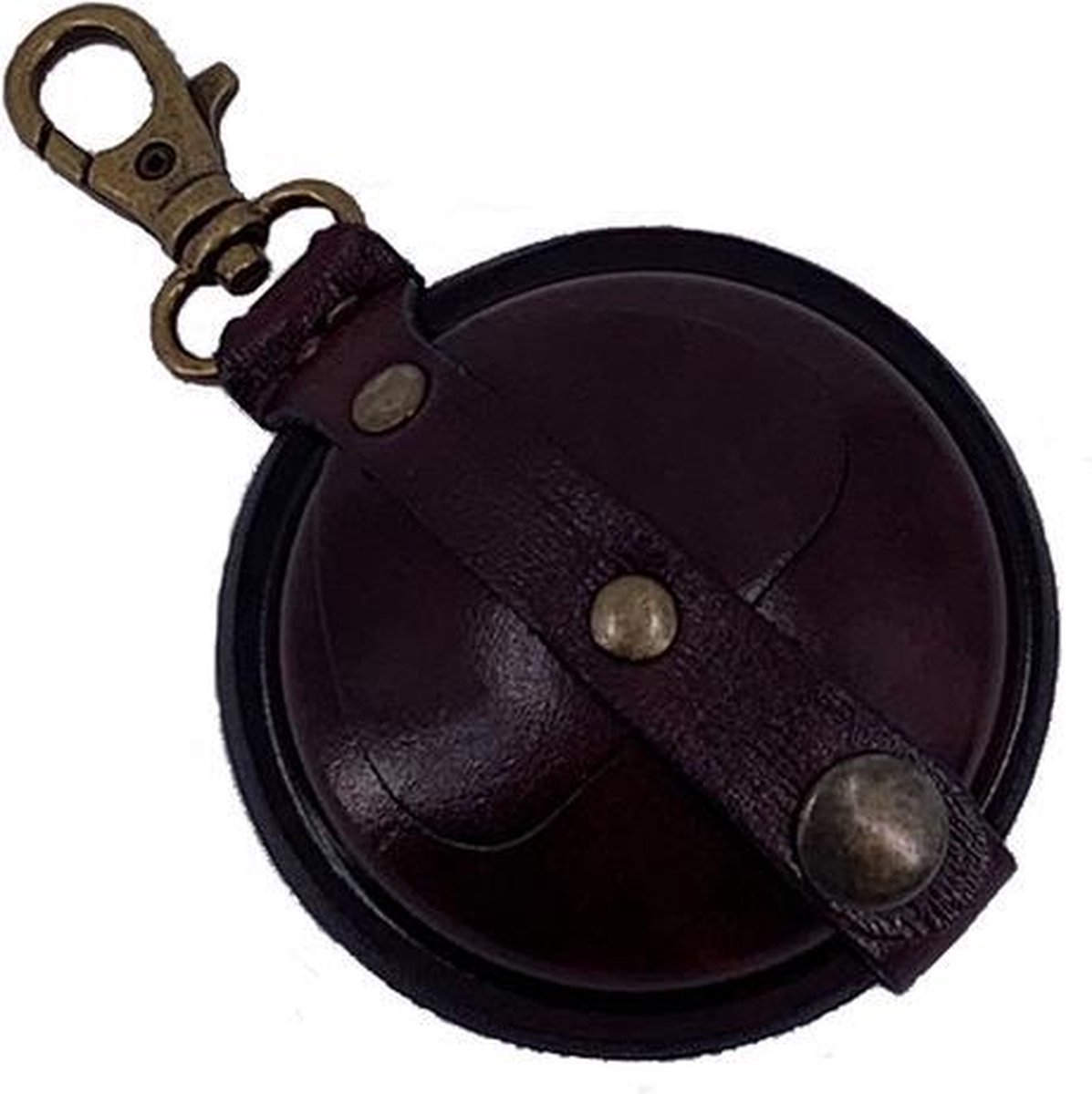 Juscha JU-28063802 Sleutelhanger Mika Klein Zadelleer Opbergvak Voor Munten Kleur Bruin