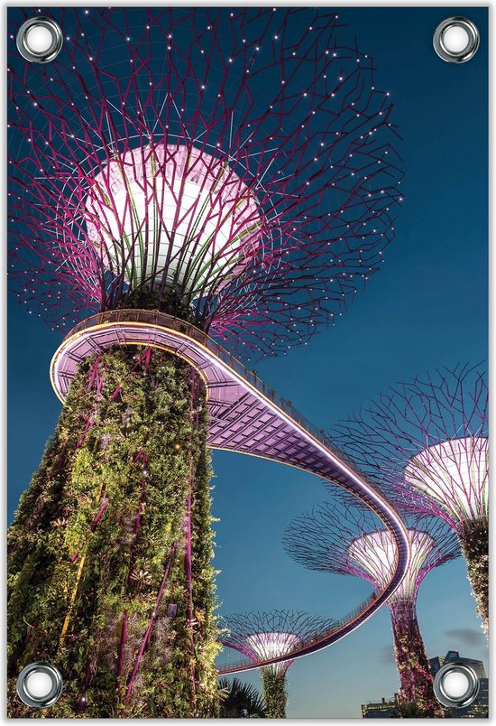 Tuinposter –De Bomen van Singapore– 30x40cm Foto op Tuinposter (wanddecoratie voor buiten en binnen)