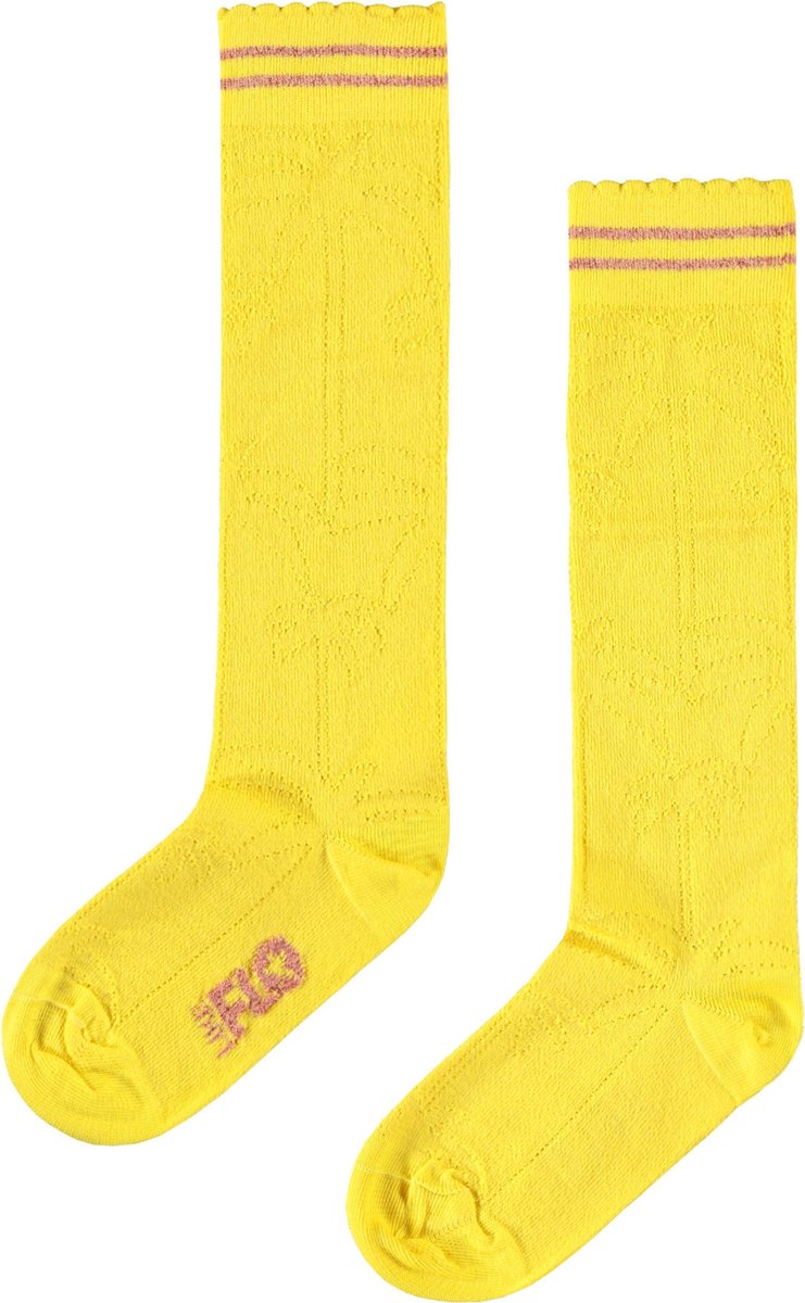 Like Flo Meisjes sokken & kousen Like Flo Flo girls ajour sock divers geel 23/26