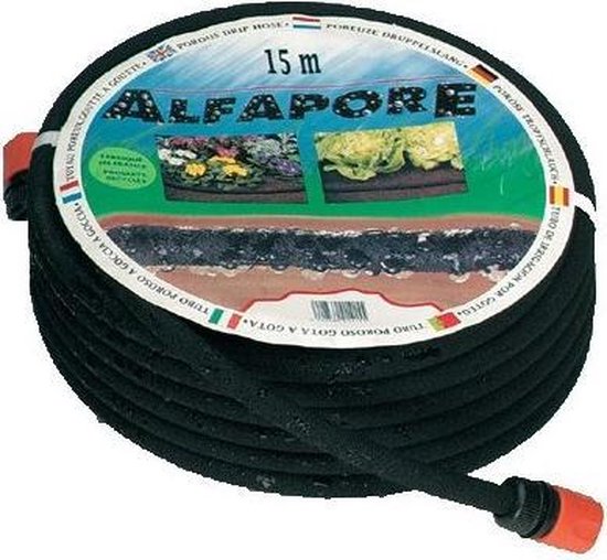 Druppelslang / zweetslang - 13mm - lengte 15mtr (incl. koppelingen) - Alfaflex Alfapore