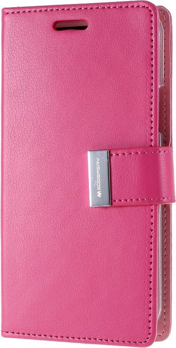 Bookcase Goospery met kaarthouder voor iPhone 11 Pro - donker roze