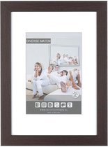 Vlakke Houten Wissellijst - Fotolijst - 50x65 cm - Ontspiegeld Kunstglas - Cacao - 25 mm